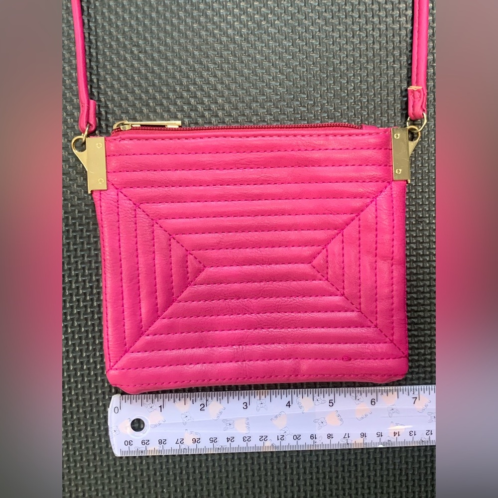 Pink Quilted Crossbody Bag